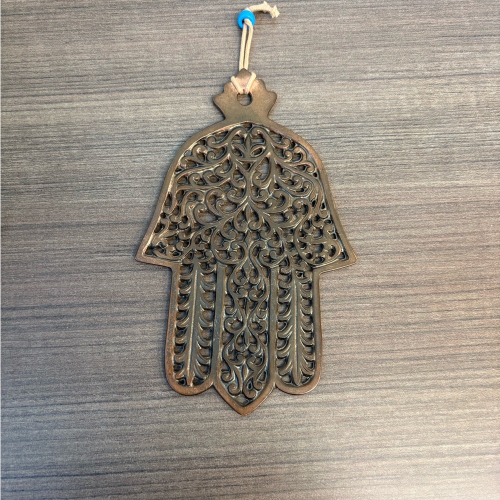 Ornate Bronze Hamsa Wall Hanging
